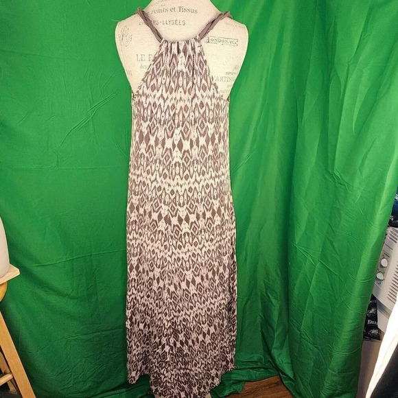 Garnet Hill Womens Gray Gauze Lagenlook Maxi Dress Medium - Picture 2 of 5